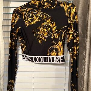 Versace Jeans Collection Black and Gold Women's Top